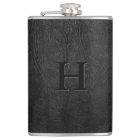 Monogramme en cuir noir