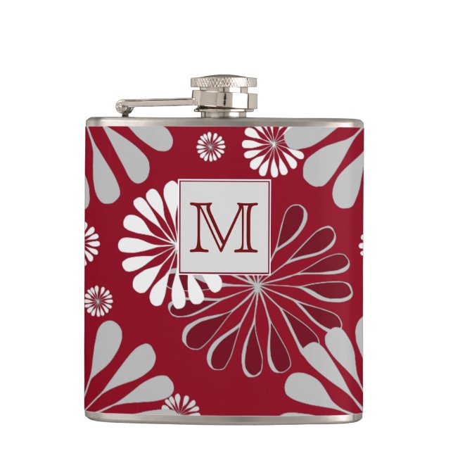 Flasques Monogramme floral de Bourgogne et de Grey (Devant)