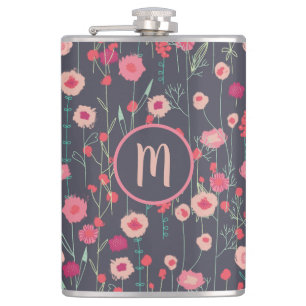 Flasques Monogramme floral foncé
