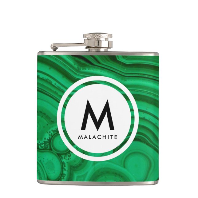 Flasques Monogramme minéral malachite (Devant)