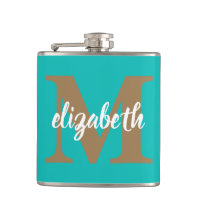 Monogramme or tendance Nom du script sur Turquoise