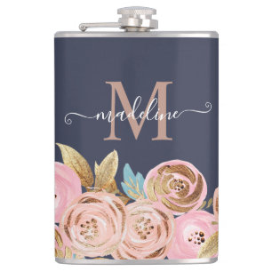 Flasques Monogramme Parties scintillant rose Fille Glam Par