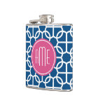 Monogrammes de Motif géométrique rose et bleu chau