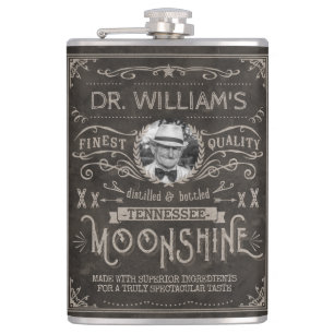 Flasques Moonshine Vintage Médecine Hillbilly Marron Person