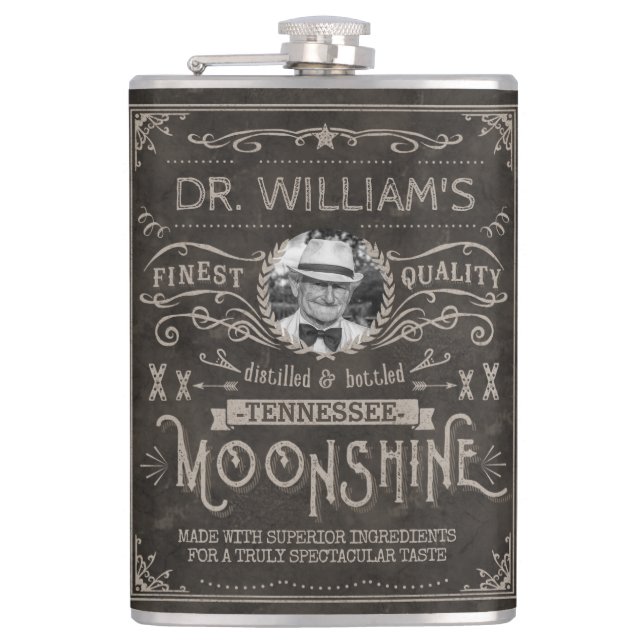 Flasques Moonshine Vintage Médecine Hillbilly Marron Person (Devant)