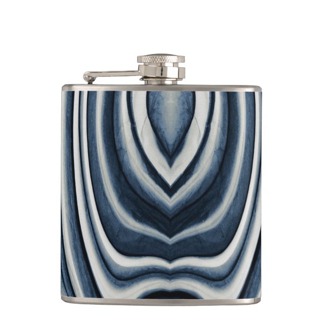 Flasques Motif Abstrait bleu tonique Terre (Devant)