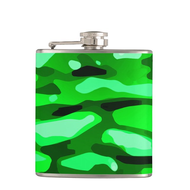 Flasques Motif Abstrait de Camo Vert tendance (Devant)