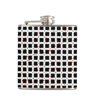 Flasques Motif Abstrait noir blanc rouge