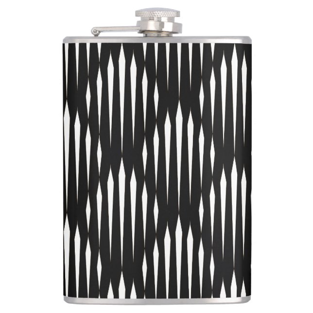 Flasques Motif abstrait noir et blanc (Devant)