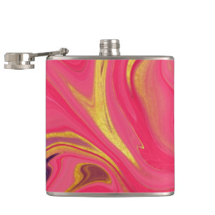 Flasques motif abstrait rose