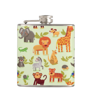 Flasques Motif avec des animaux de bande dessinée