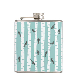 Flasques Motif avec des oiseaux et des arbres