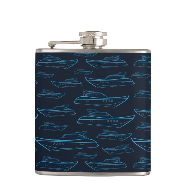 Flasques Motif bleu de yacht (Devant)