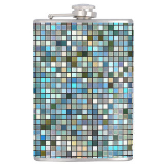 Flasques Motif Carreaux Carré bleu terre