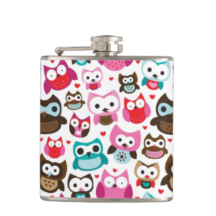 Flasques motif coloré de hibou