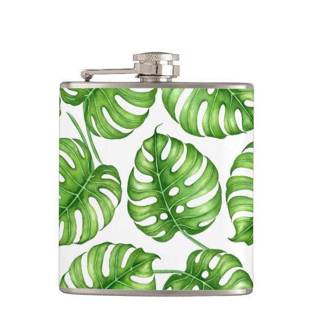 Flasques Motif d'aquarelle Monstera (Devant)