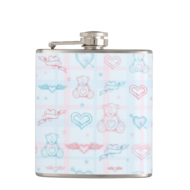 Flasques motif de bébé avec l'ours de nounours (Devant)