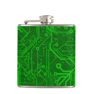 Flasques Motif de carte électronique de vert