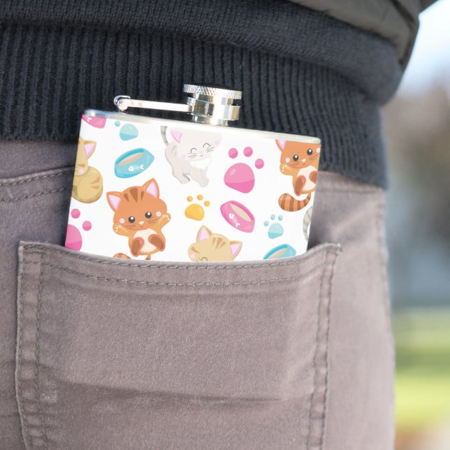 Flasques Motif De Chats, Chats Mignons, Kitty, Chatons, Paw (In Situ)
