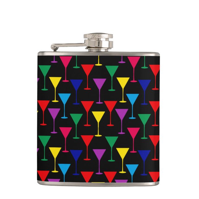 Flasques Motif de cocktail Martini coloré (Devant)