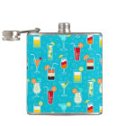 Motif de cocktail sur l'arrière - plan turquoise
