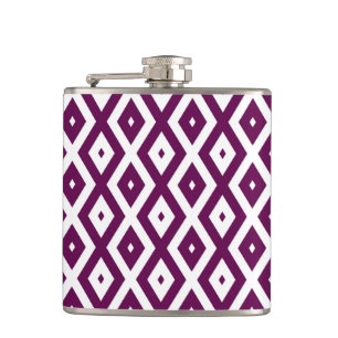 Flasques Motif de diamant blanc et violet de prune