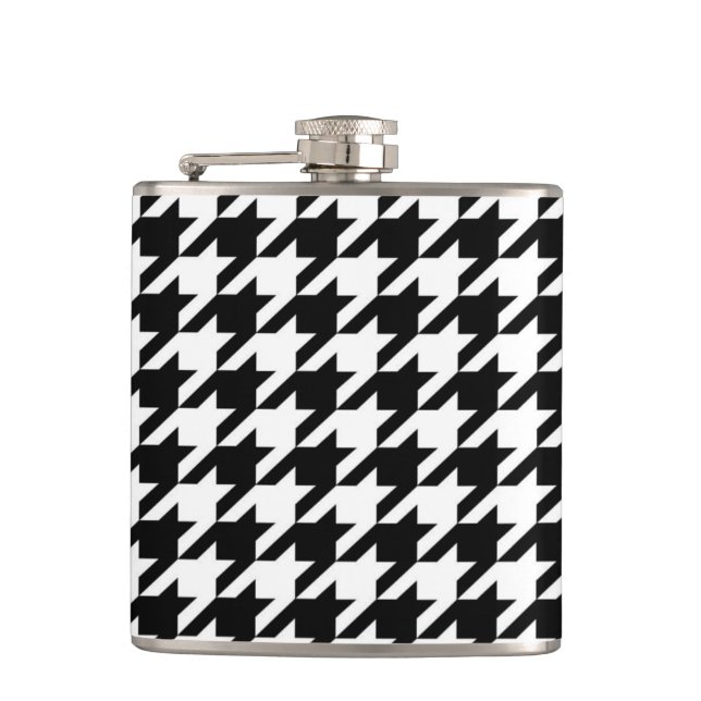 Flasques motif de fond blanc et noir géométrique chic (Devant)