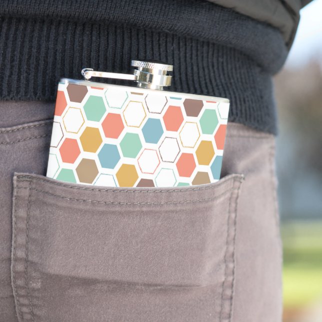 Flasques Motif de module de ruche d'abeille (En situation)