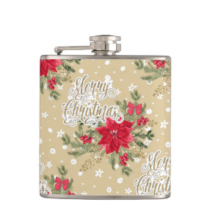 Flasques Motif de Noël Poinsettia