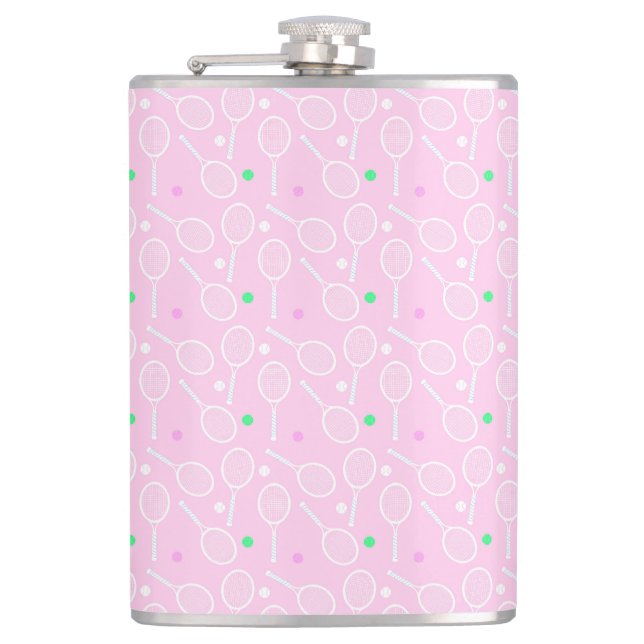 Flasques Motif de raquette de tennis rose (Devant)