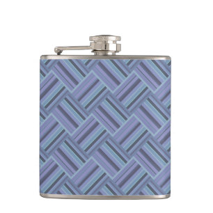 Flasques Motif de tissage en diagonale gris bleu