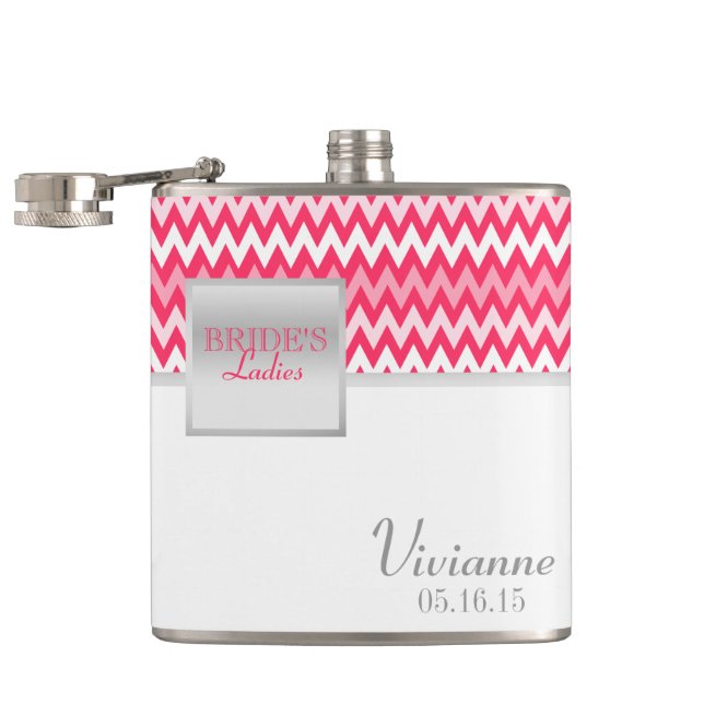 Flasques Motif de Zigzag Bridesmaid (Ouvert)