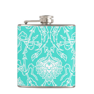 Flasques Motif décoratif de turquoise de luxe et de damass