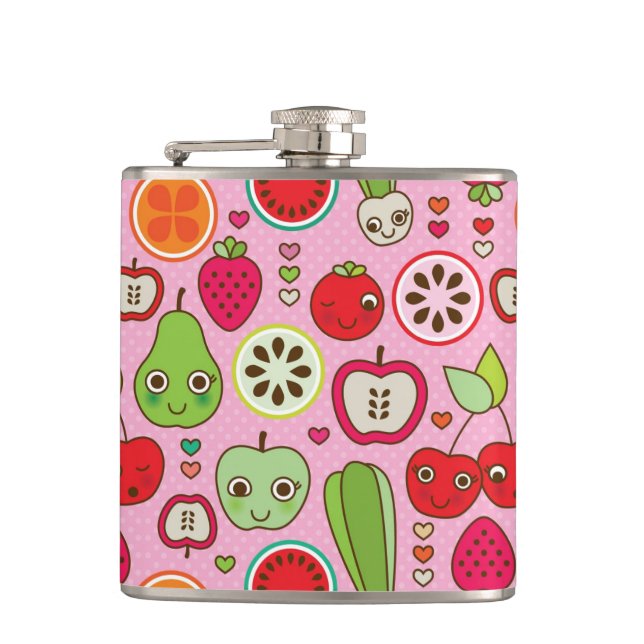 Flasques motif d'illustration de cuisine de fruit (Devant)