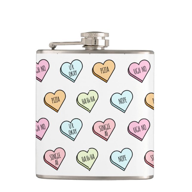 Flasques Motif du Coeur de bonbons de Valentine Sarcastique (Devant)