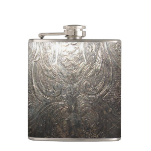 Flasques Motif en argent gravé