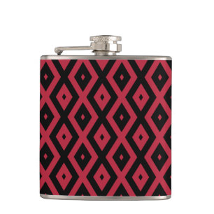 Flasques Motif en diamant rouge et noir