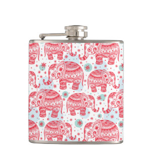 Flasques Motif ethnique rouge d'éléphant