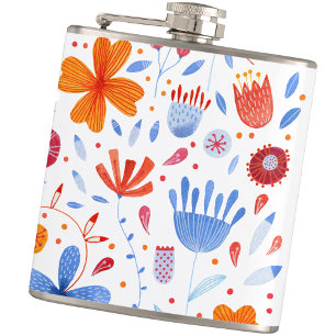 Flasques Motif Fleur sauvage Floral Watercolor