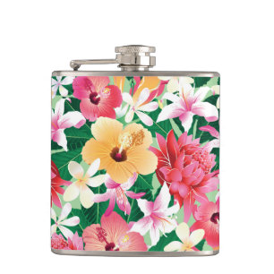 Flasques Motif floral de ketmie tropicale
