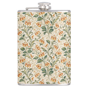 Flasques Motif Floral Élégant de Lys Orange Vintage