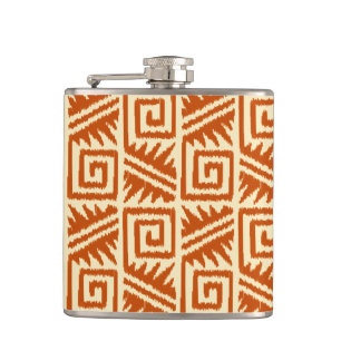 Flasques Motif Ikat Aztec - Mandarin et orange clair
