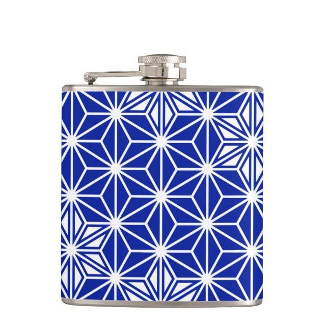 Flasques Motif japonais Asanoha - bleu cobalt (Devant)
