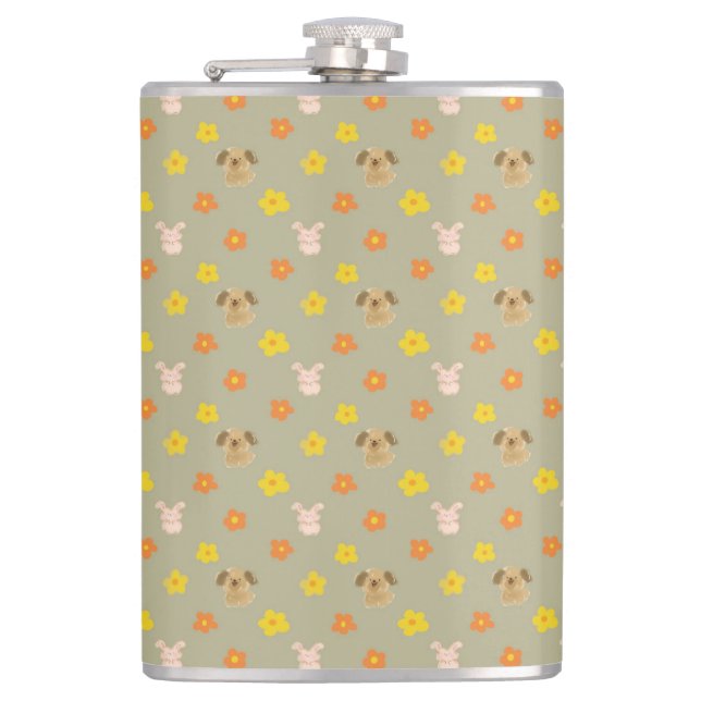 Flasques Motif lapin et chiot (Devant)