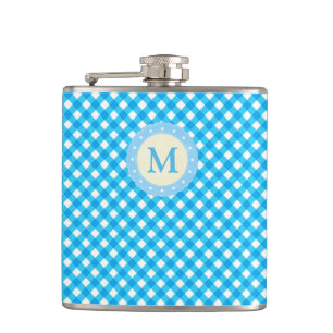 Flasques Motif Monogram Bright Blue En vichy