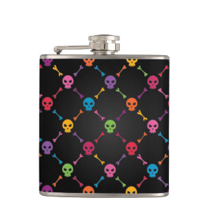 Flasques Motif multicolore avec des crânes