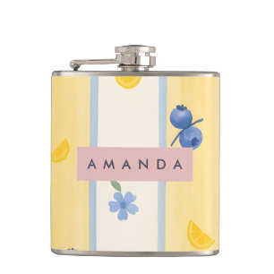Flasques Motif Pastel Blueberry & Lemon personnalisé