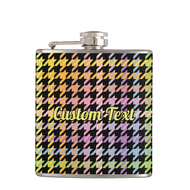 Flasques Motif Rainbow Houndstooth (Devant)