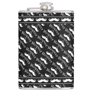 Flasques Motif rétro Mustache Hipster