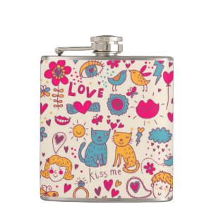 Flasques Motif romantique coloré